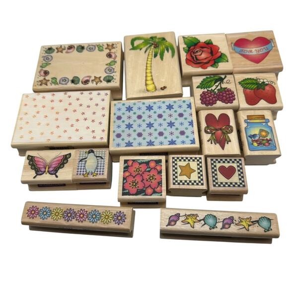 Set of 17 Rubber Stamps Combined Resources International Crafting Scrapbooking - Picture 1 of 6